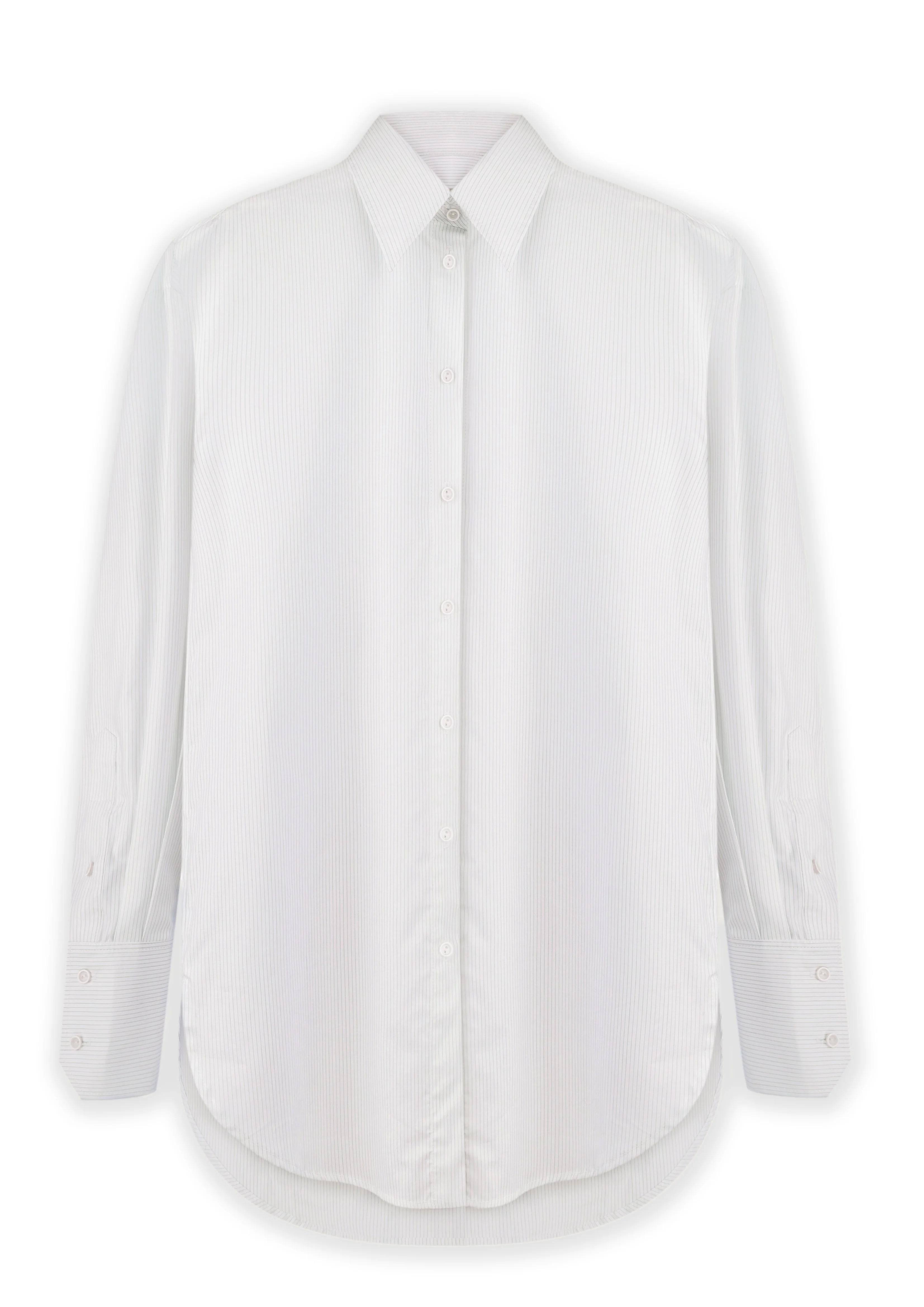 Camisa clásica de algodón blanca